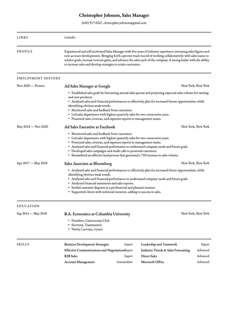 London theme resume template